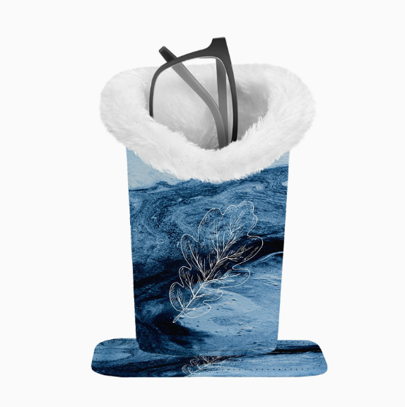 Eyeglasses Holder With Soft Furry Lining And Magnetic Base