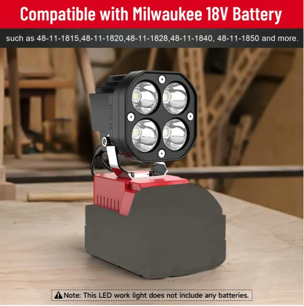 Led Work Light Compatible With Milwaukee 18v Battery/dewalt 18v&20v Battery