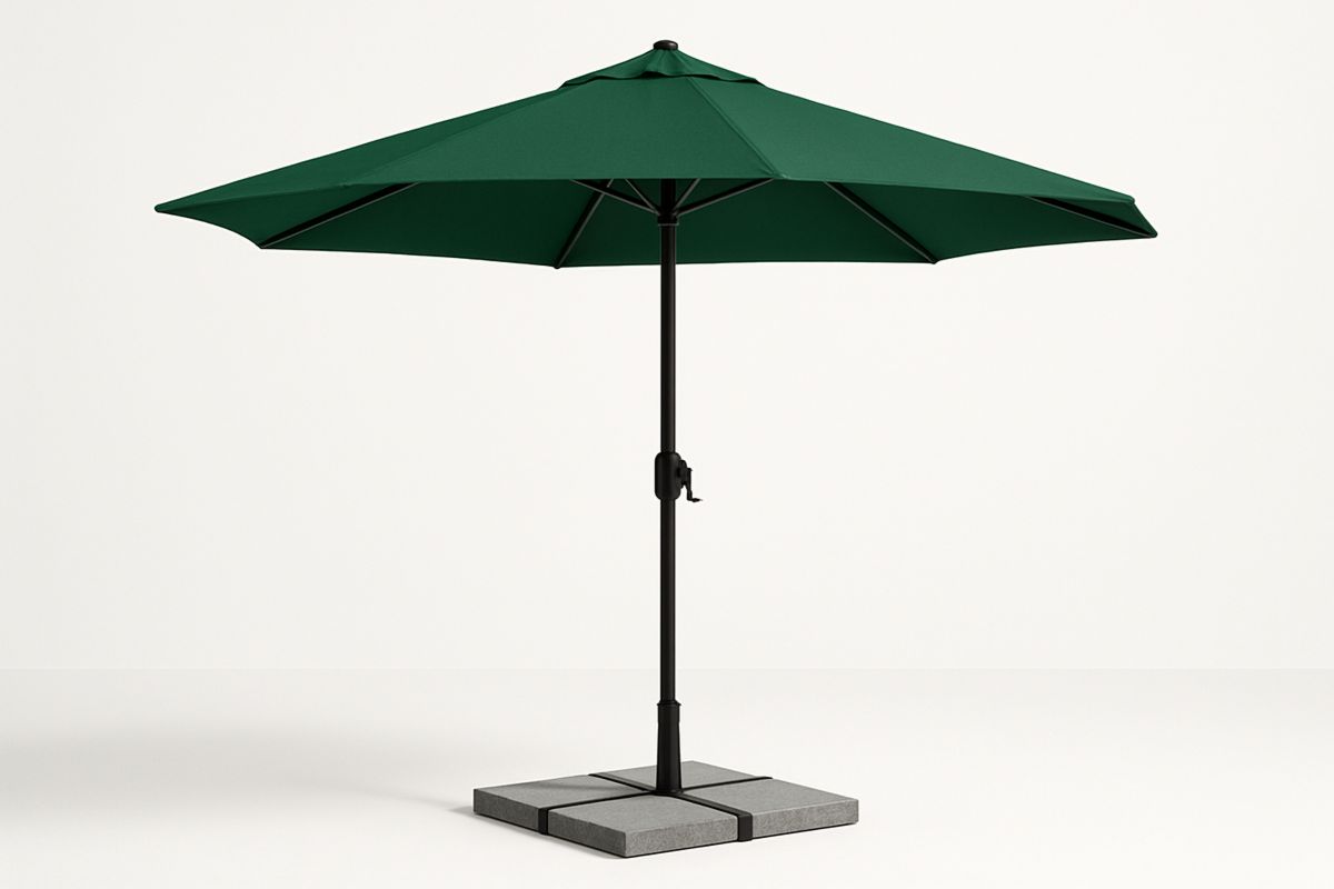 Outdoor Umbrella Green Polyester Canopy Aluminium Frame 3m-Larinesto