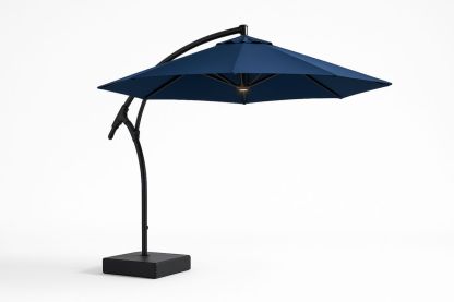 Outdoor Cantilever Umbrella Navy Blue Polyester Canopy 300cm-Larinesto