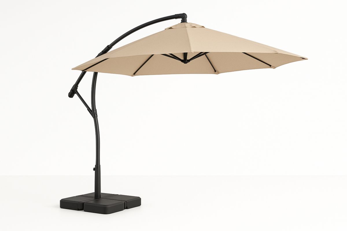 Cantilever Outdoor Umbrella Beige Polyester 300cm-Larinesto