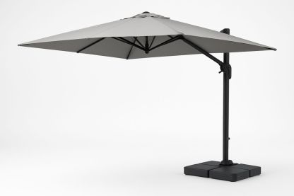 Cantilever Umbrella Outdoor 3m Grey Polyester Canopy Aluminium Frame-Larinesto