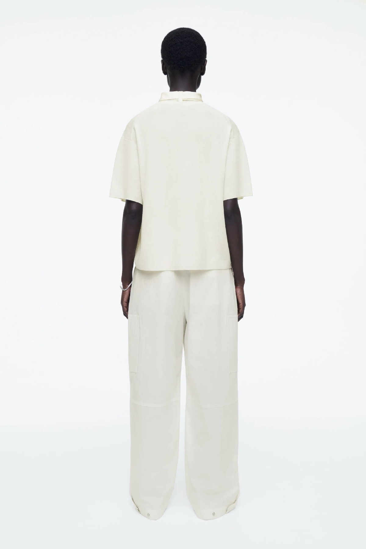 SCARF-DETAIL WOOL T-SHIRT