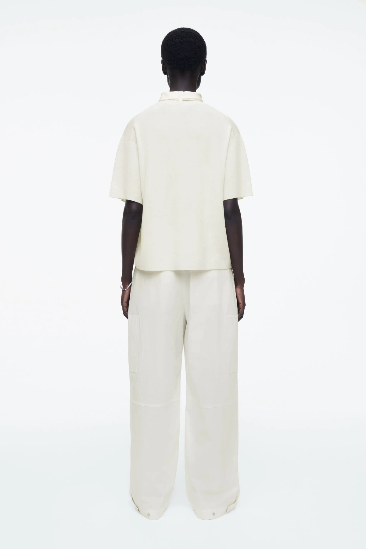 SCARF-DETAIL WOOL T-SHIRT