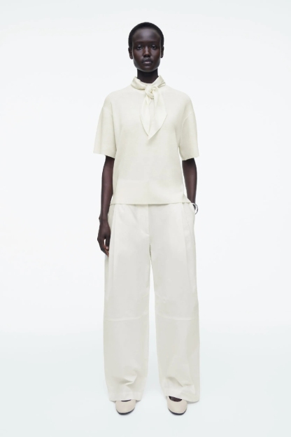 SCARF-DETAIL WOOL T-SHIRT