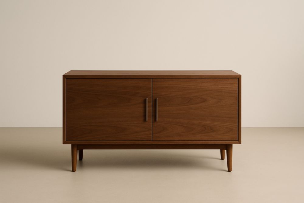 Buffet en bois de noyer longueur 120 cm avec portes