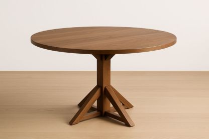 Tavolo rotondo in legno marrone diametro 120 cm altezza 75 cm