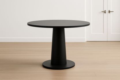 Tavolo Rotondo in MDF e Metallo Nero Ø 120 cm Altezza 75 cm