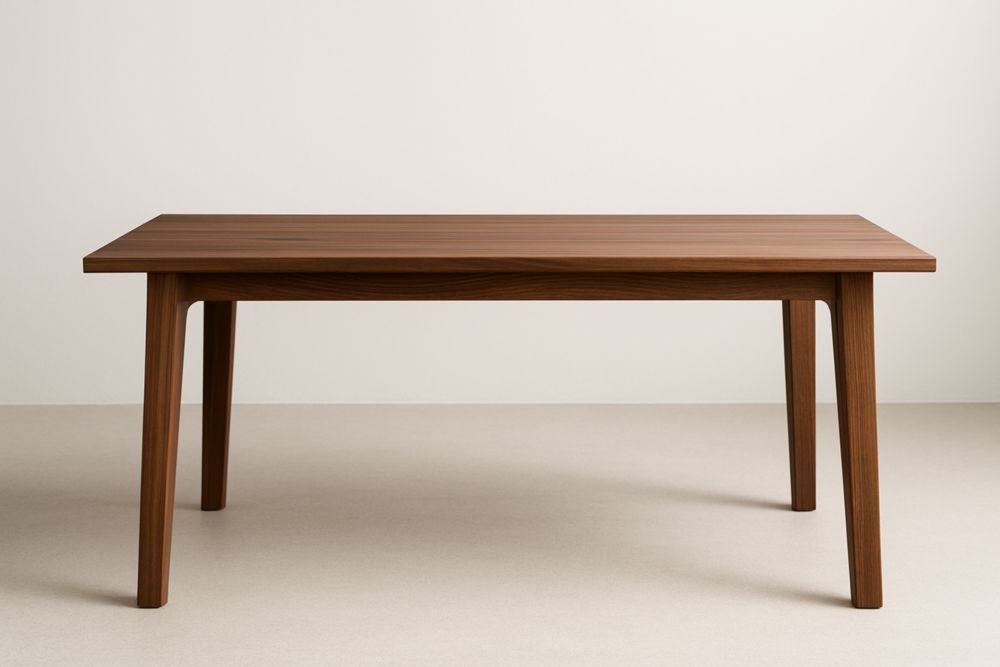 Tavolo rettangolare in legno di noce massello 140x80x75 cm