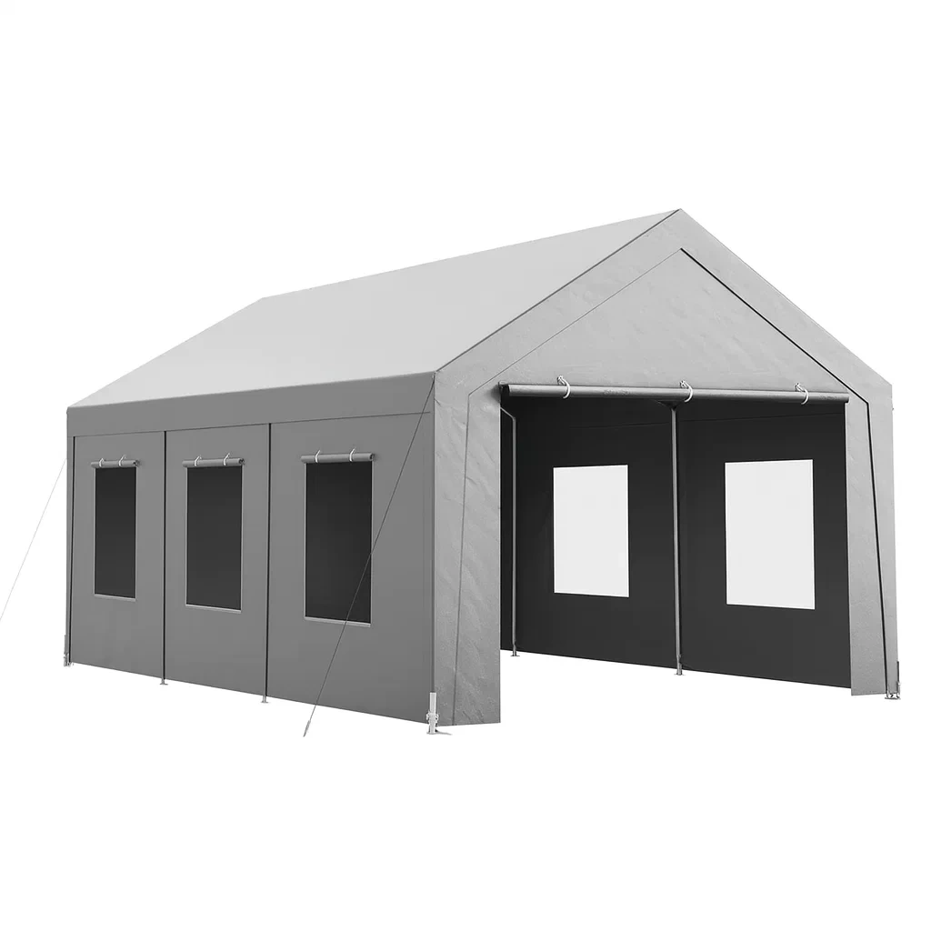 Tente de réception en PVC avec structure métallique grise-Sofinixx