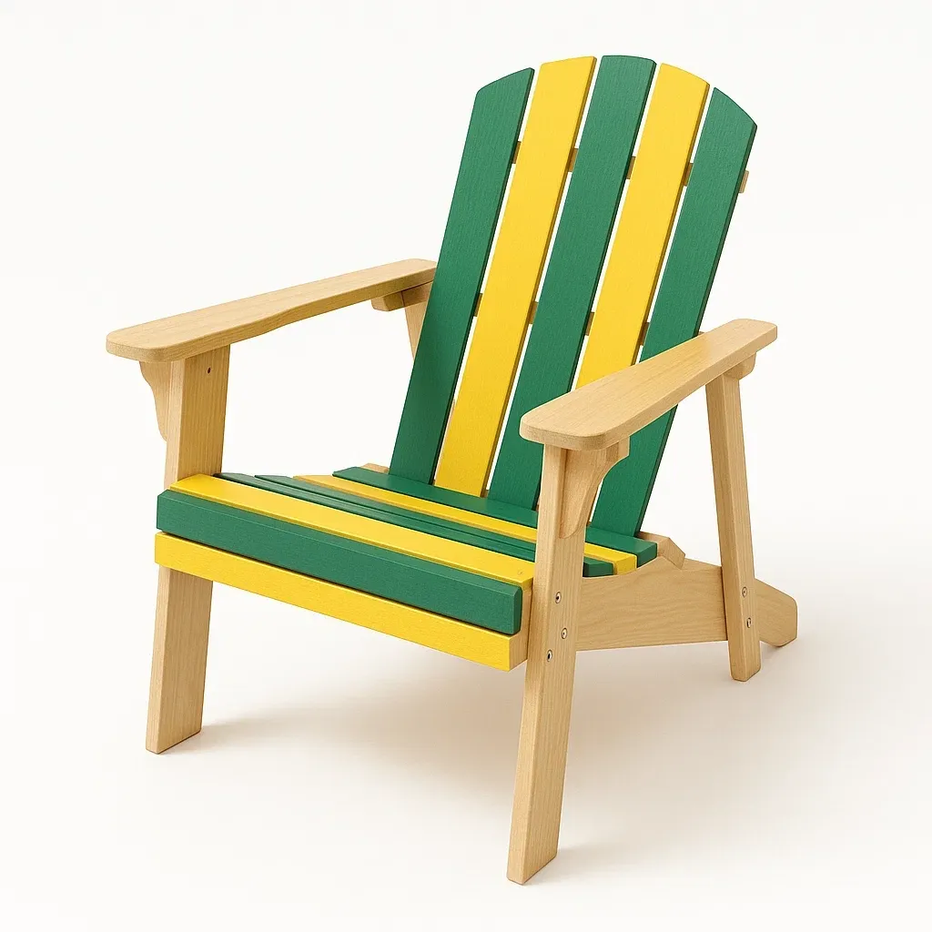 Chaise Adirondack enfant en bois composite jaune/vert-Sofinixx