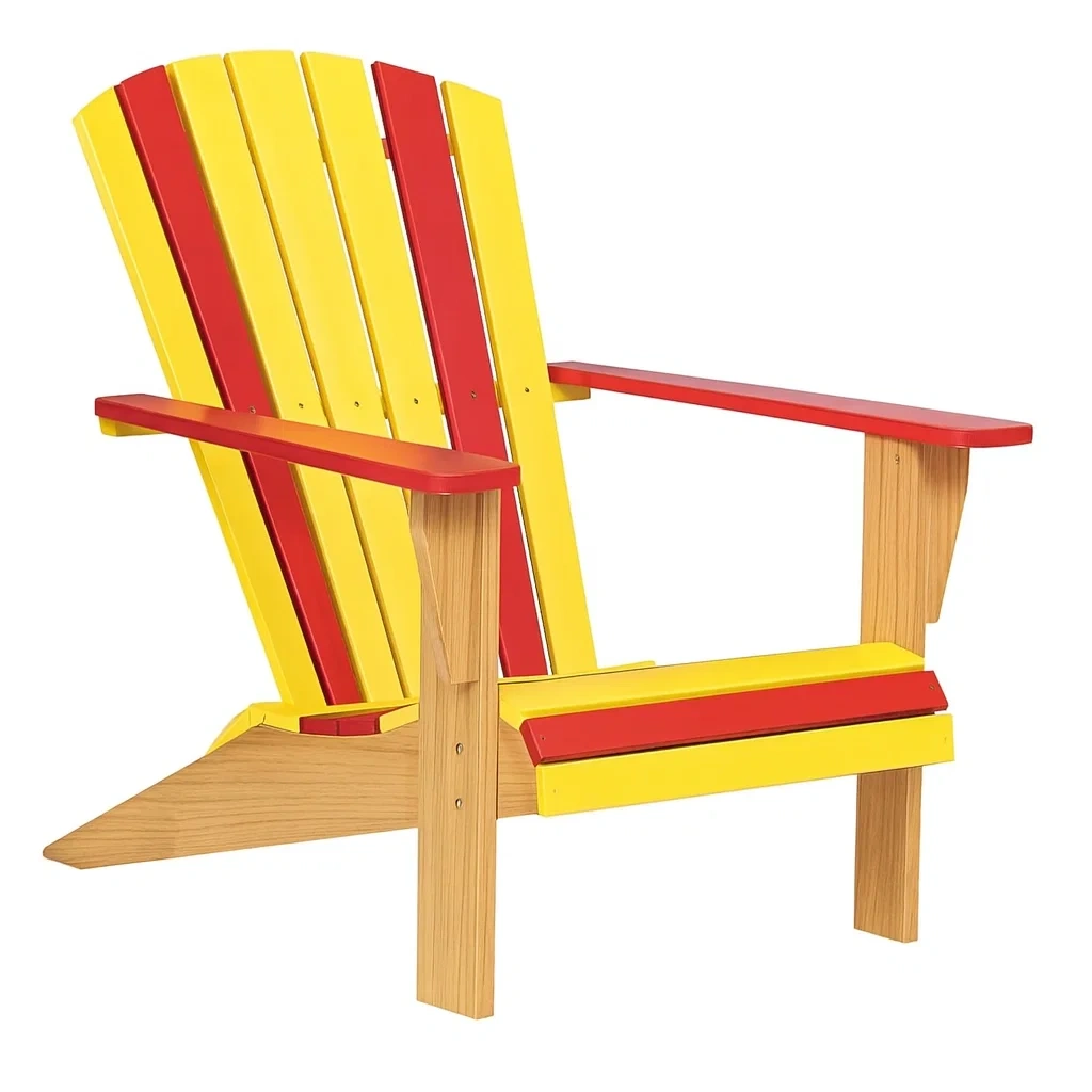 Chaise Adirondack en bois de pin rouge/jaune-Sofinixx