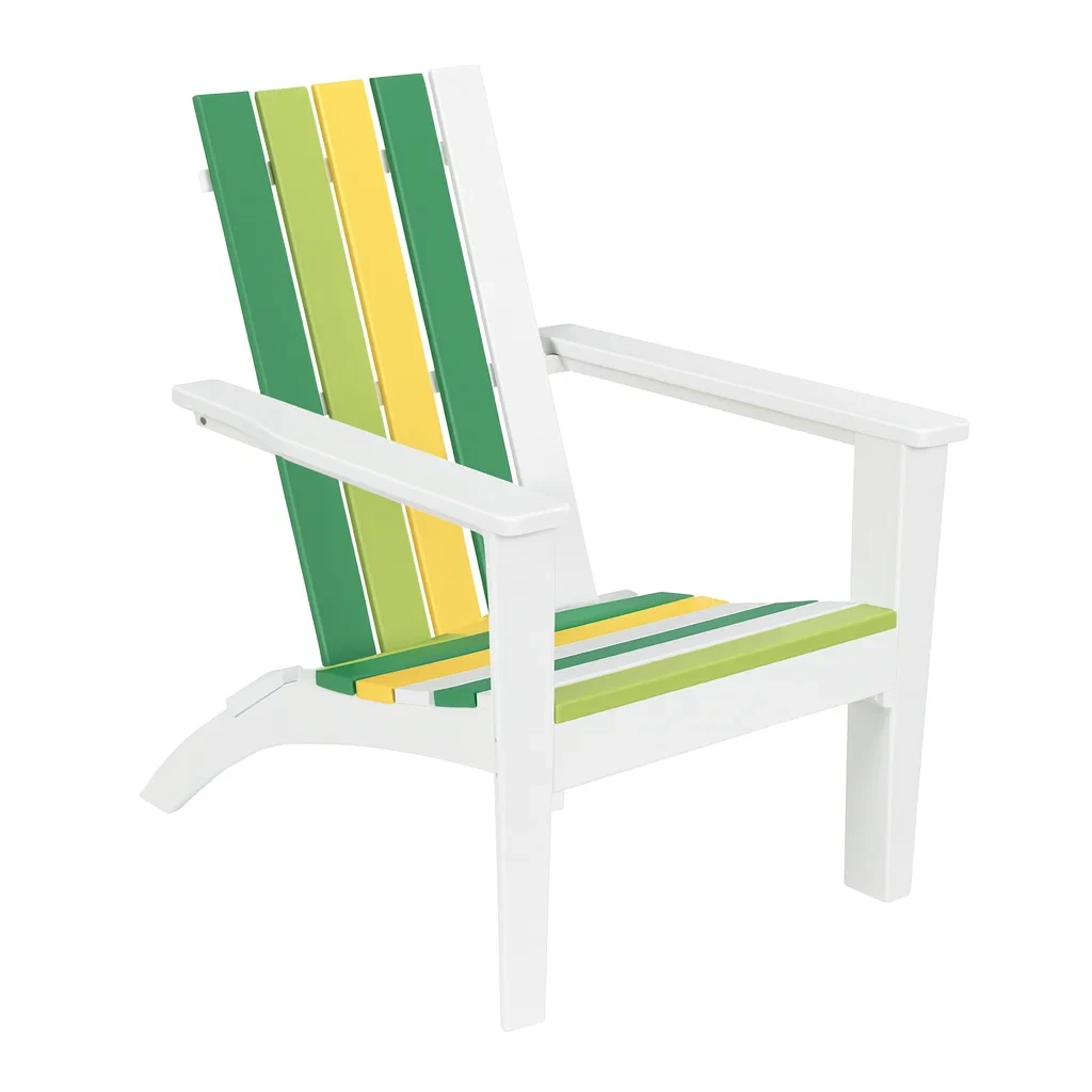 Chaise Adirondack en bois composite multicolore vert/jaune/blanc-Sofinixx