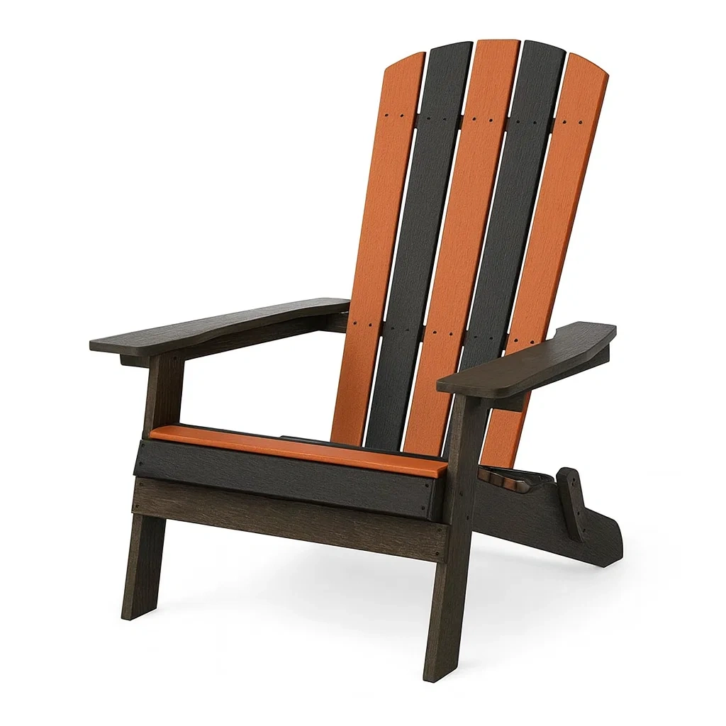 Chaise Adirondack en polyéthylène orange/noir-Sofinixx