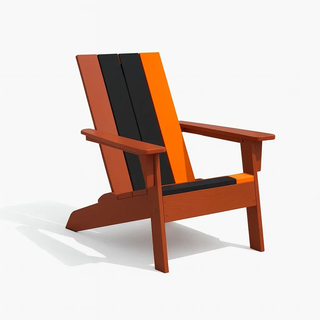 Chaise Adirondack en bois orange/noir 88 x 75 x 92 cm-Sofinixx