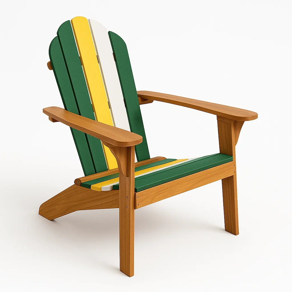 Chaise Adirondack en bois composite vert/jaune/blanc-Sofinixx