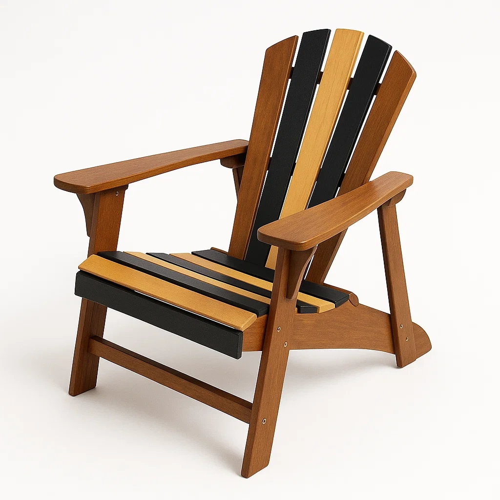 Chaise Adirondack en bois et plastique recyclé marron/noir-Sofinixx