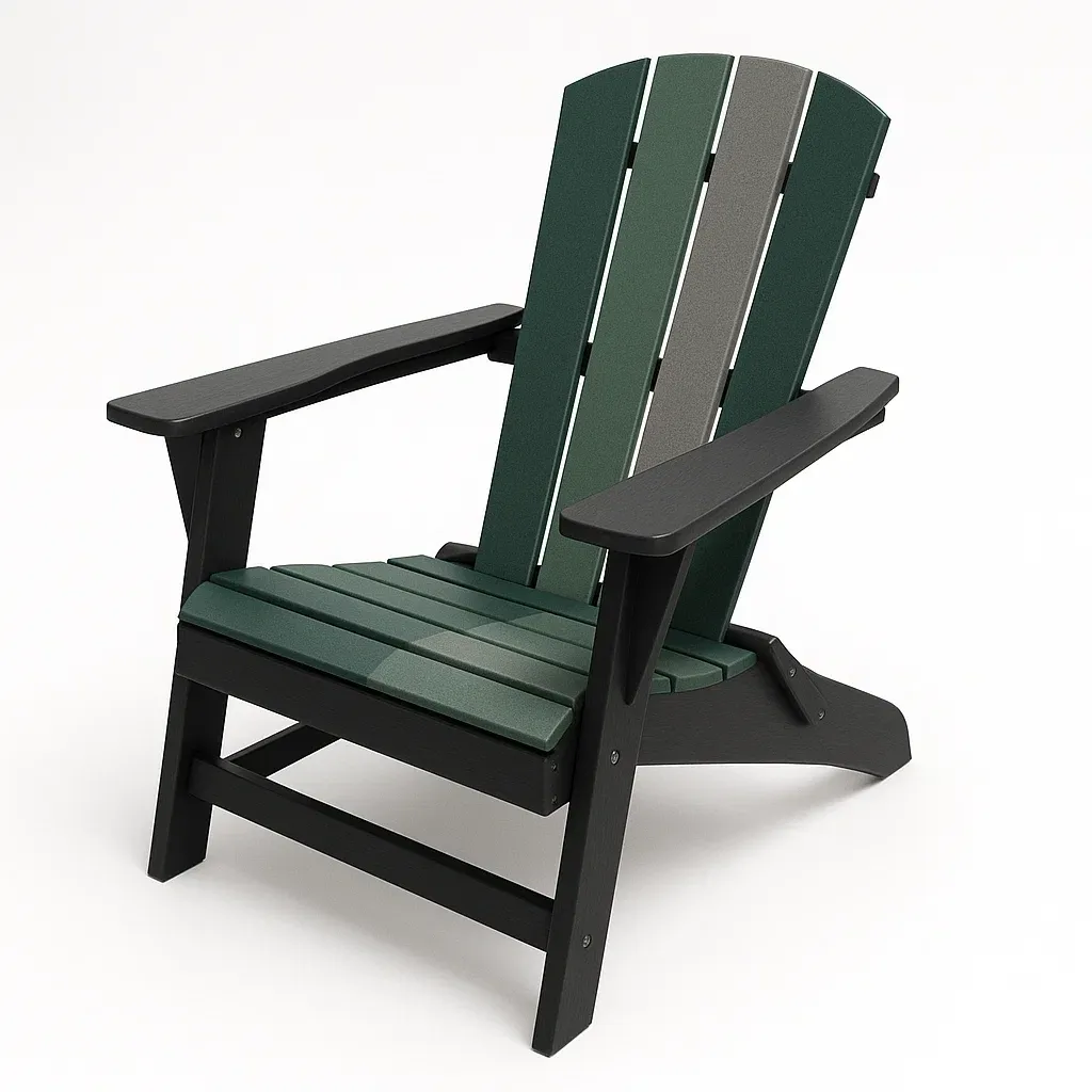 Chaise Adirondack en polyéthylène vert/noir-Sofinixx