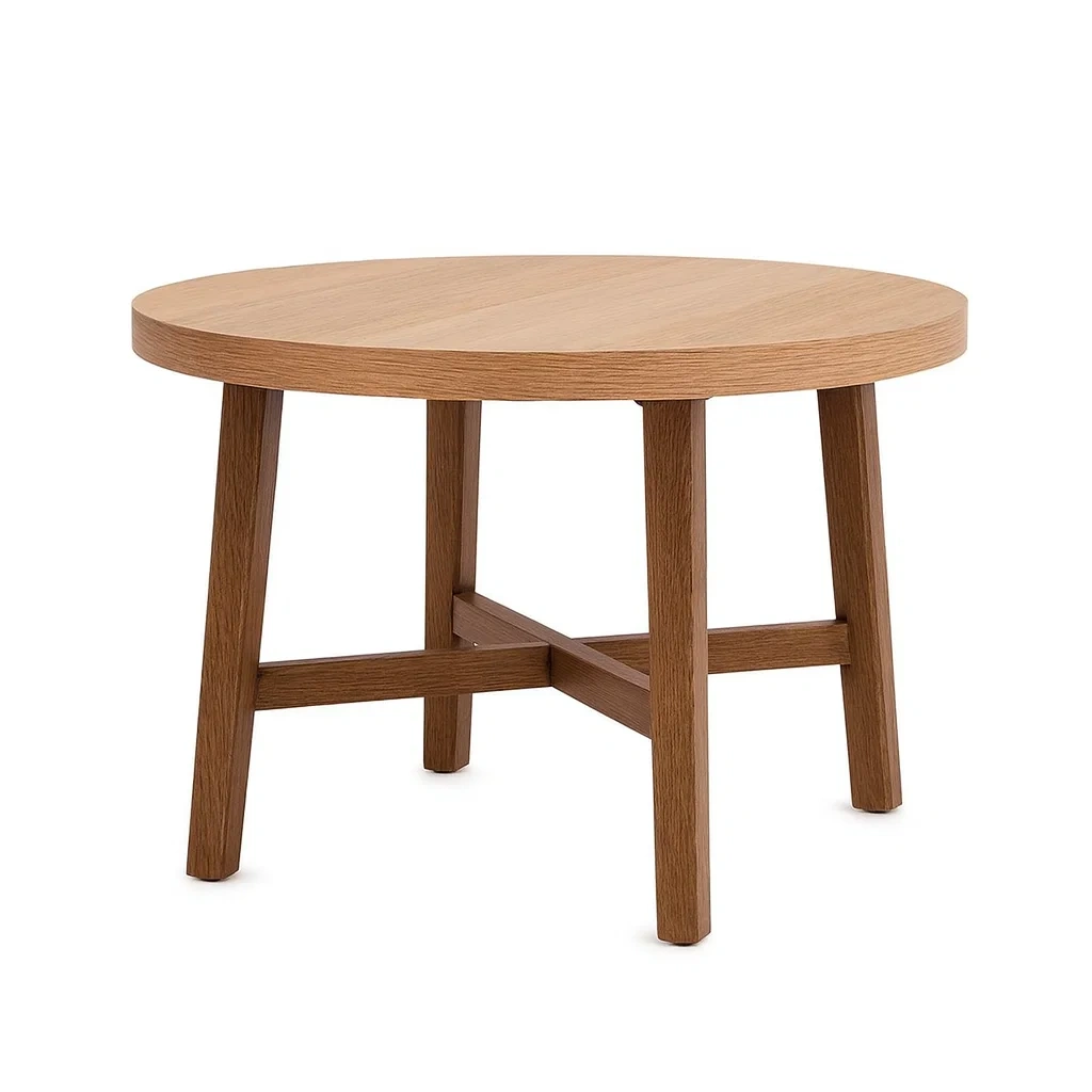 Table basse ronde en bois de chêne-Sofinixx