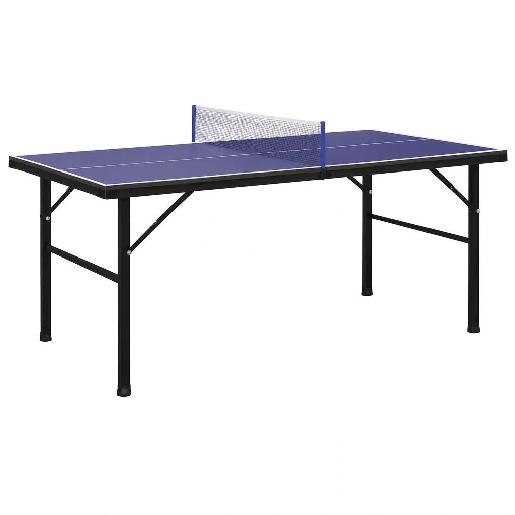 Table de ping-pong pliable en MDF et acier bleu 274 x 152,5 x 76 cm-Sofinixx