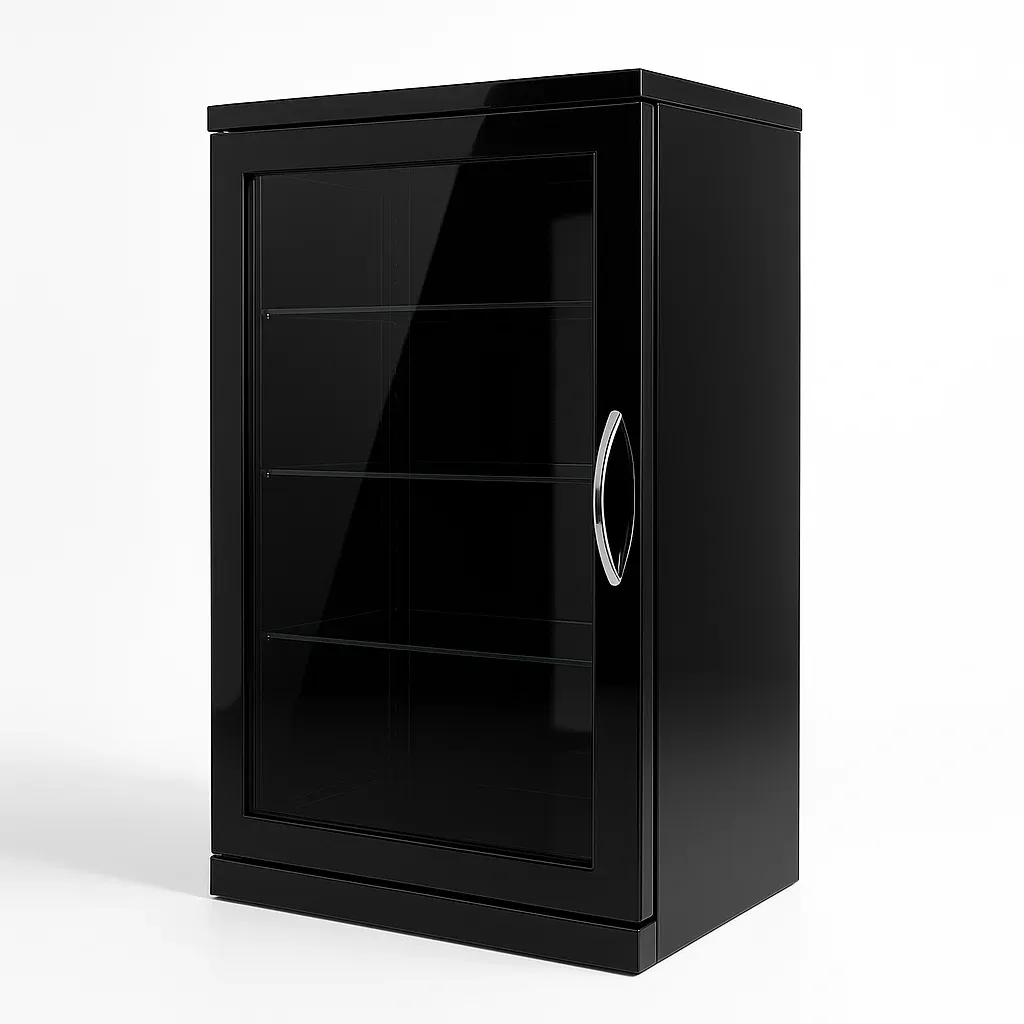 Vitrine en métal avec porte en verre noir 100 x 60 x 40 cm-Sofinixx