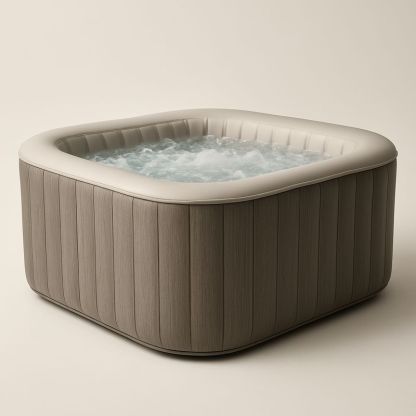 Aufblasbarer Whirlpool quadratisch PVC Beige