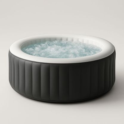 Aufblasbarer Whirlpool Rund Schwarz Weiß PVC 196x71cm