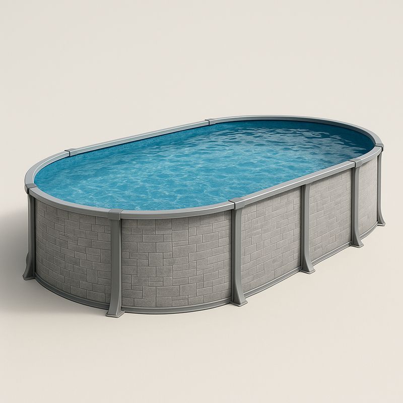 Ovaler Aufstellpool aus Stahl mit PVC-Innenfolie 720x366x132 cm