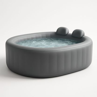 Aufblasbarer Whirlpool PVC Grau 180x120x65cm