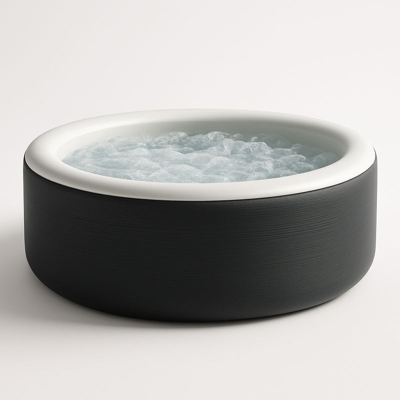 Aufblasbarer Whirlpool rund 200x70cm PVC Schwarz/Weiß