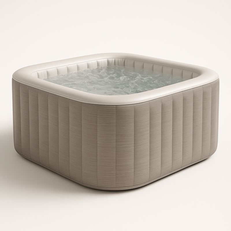 Aufblasbarer Whirlpool Quadratisch 180x180x71 cm PVC Beige
