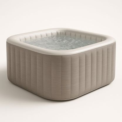 Aufblasbarer Whirlpool Quadratisch 180x180x71 cm PVC Beige