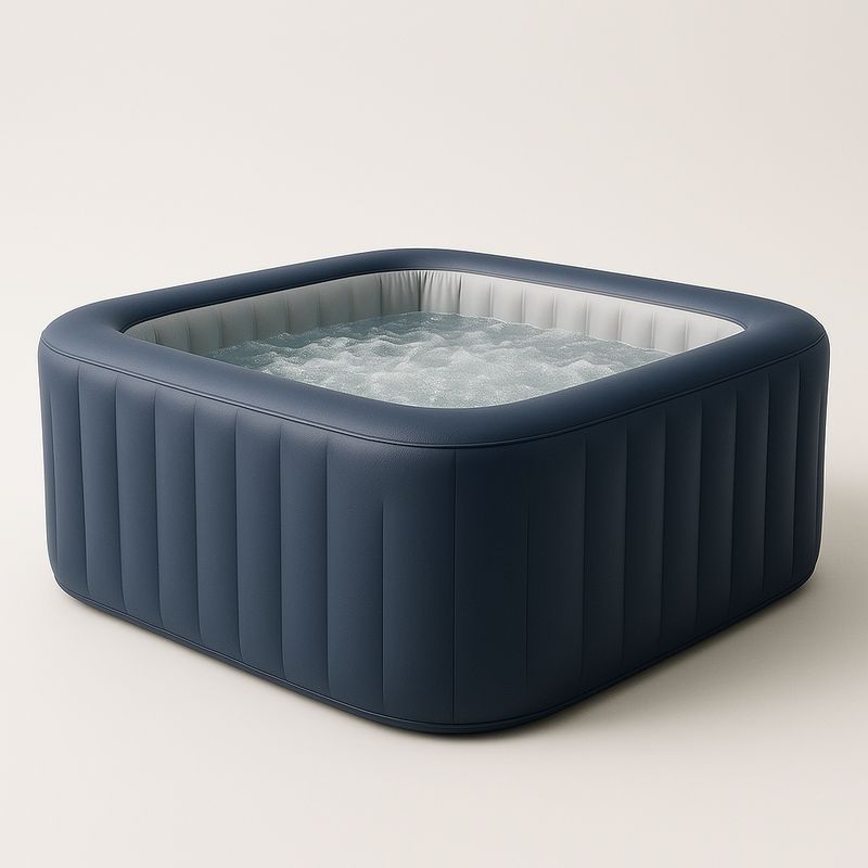 Aufblasbarer Whirlpool quadratisch PVC Dunkelblau 185x185 cm
