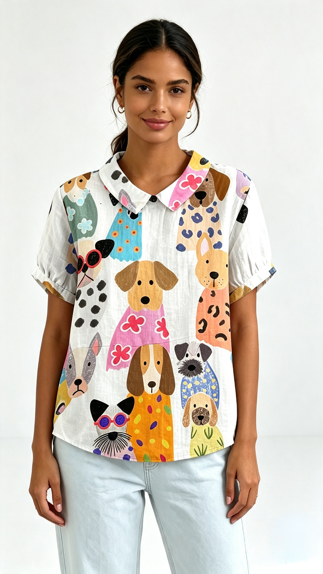 Tilly | Dog Print Shirt