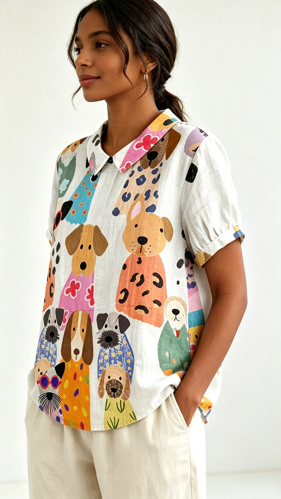 Tilly | Dog Print Shirt