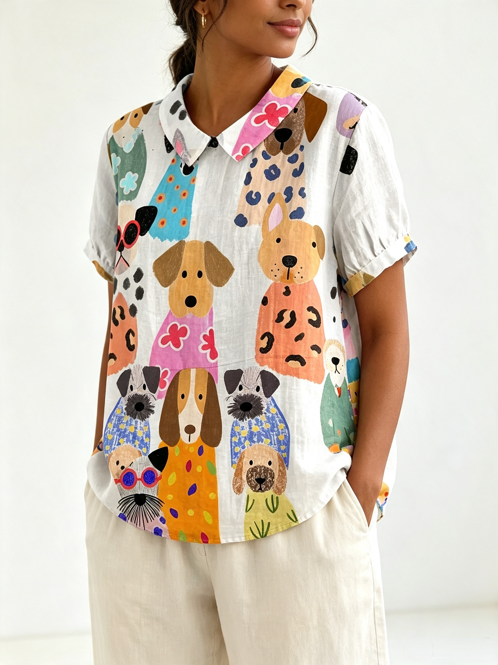 Tilly | Dog Print Shirt