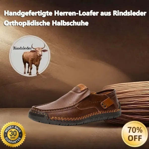 Men's Comfy Arch Support Waterproof Lightweight Handmade Genuine Leather Shoes