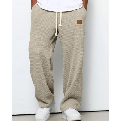 Year-end sale: 50% OFF/Men's Sweatpants Trousers Straight Leg Sweatpants Waffle