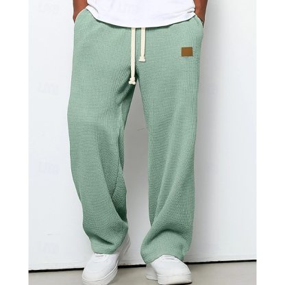 Year-end sale: 50% OFF/Men's Sweatpants Trousers Straight Leg Sweatpants Waffle