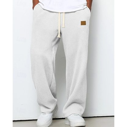 Year-end sale: 50% OFF/Men's Sweatpants Trousers Straight Leg Sweatpants Waffle