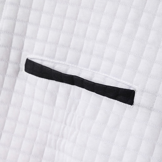 Men's Waffle Polo Shirts Textured Sports & Outdoor Casual Quarter Zip Long Sleeve Fashion Comfortable Zip Up Pocket Spring