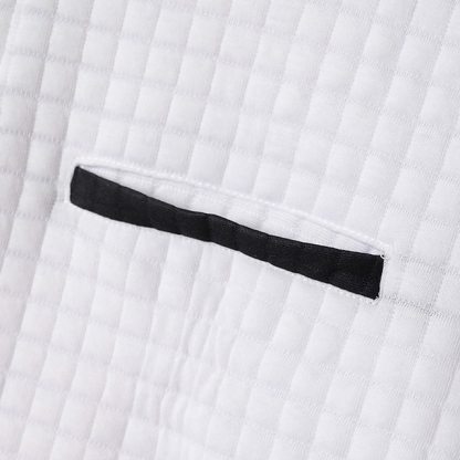 Men's Waffle Polo Shirts Textured Sports & Outdoor Casual Quarter Zip Long Sleeve Fashion Comfortable Zip Up Pocket Spring