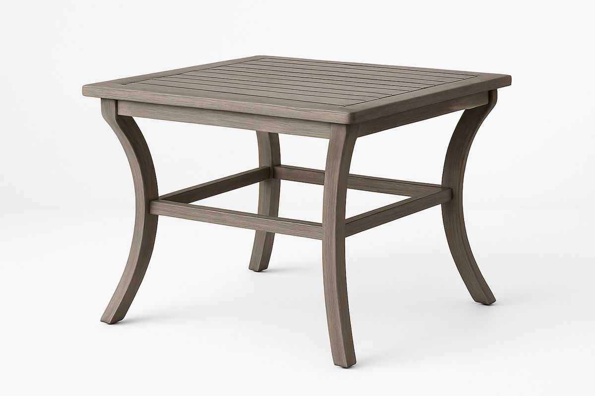 Square Outdoor Aluminium Table Taupe 60cm-Volinetra
