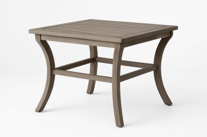 Square Outdoor Aluminium Table Taupe 60cm-Volinetra