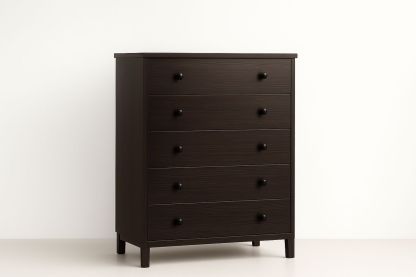 Brown Wood Veneer Chest of Drawers with 5 Drawers-Volinetra