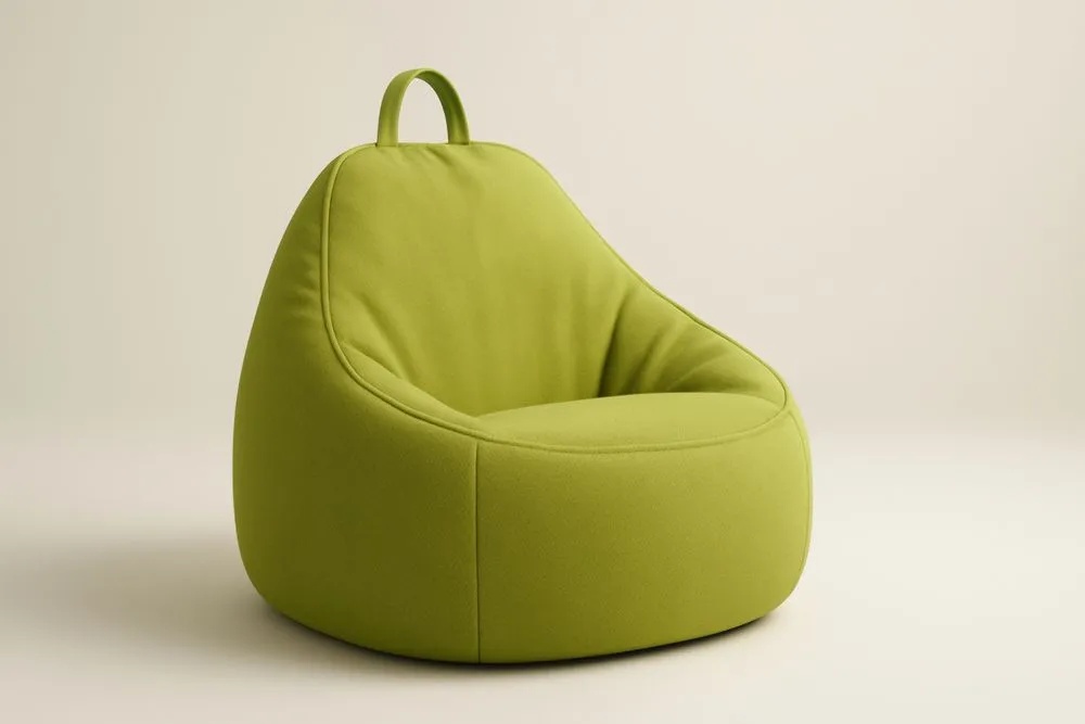 Poltrona a sacco in tessuto verde