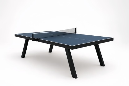 Tavolo da Ping Pong in MDF con Gambe in Metallo, Piano Blu 274x152x76 cm