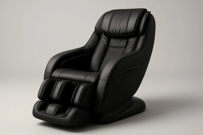 Poltrona Massaggiante in Pelle Sintetica Regolabile Nera