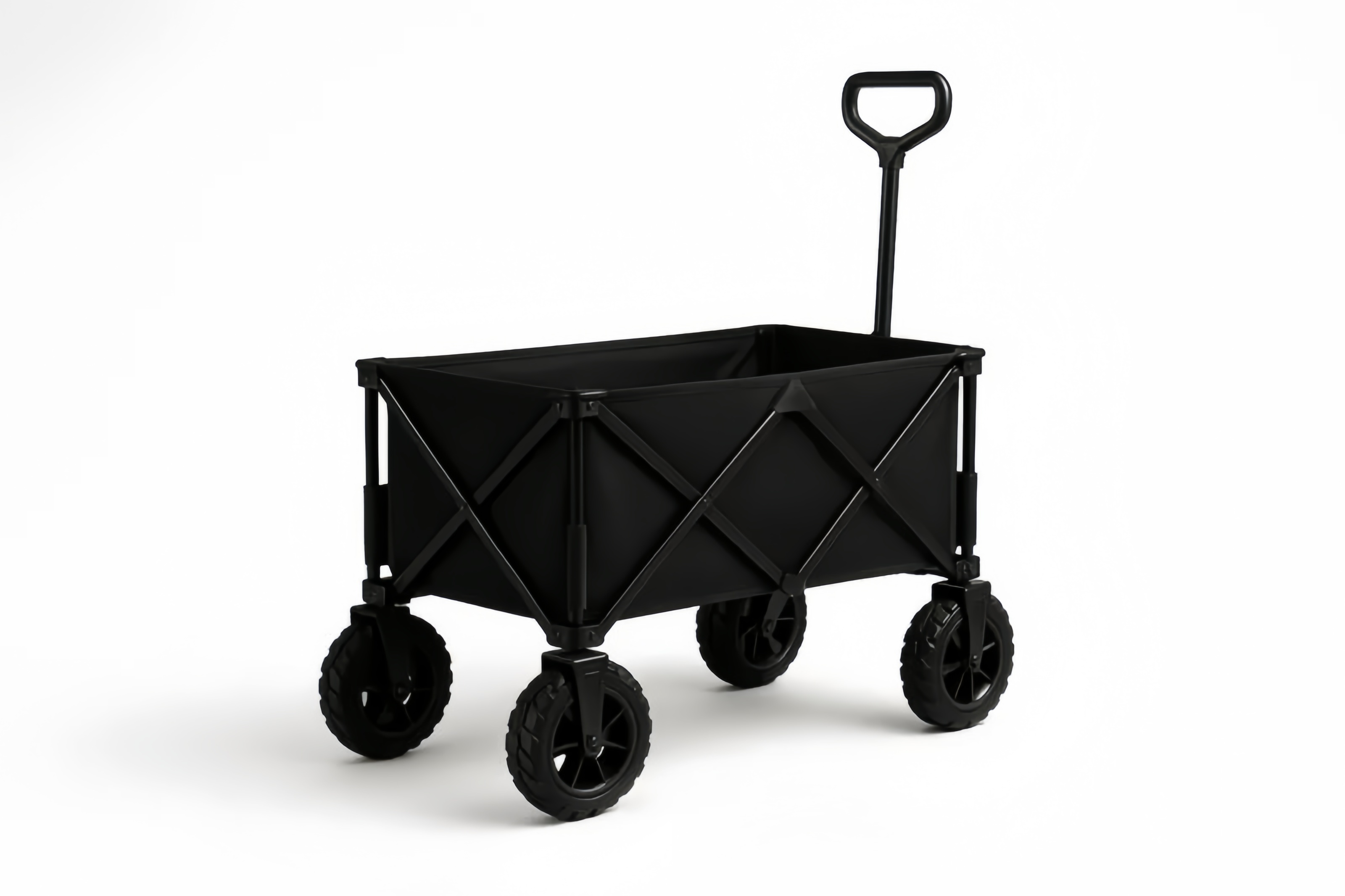 Carrello Pieghevole in Acciaio e Poliestere Nero