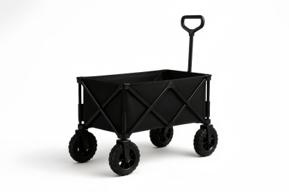 Carrello Pieghevole in Acciaio e Poliestere Nero